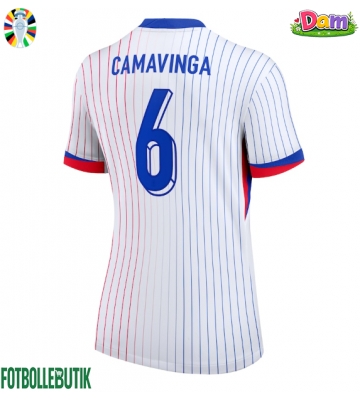 Frankrike Eduardo Camavinga #6 Bortatröja Kvinnor EM 2024 Kortärmad